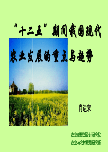 十二五我国现代农业发展的重点与趋势XXXX0509-深圳市03