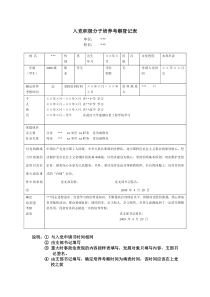 入党积极分子培养考察登记表范本