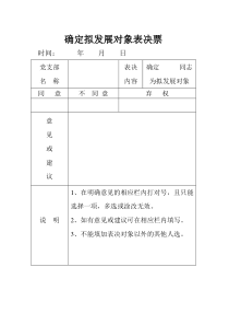 入党积极分子民主推荐表