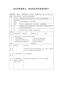 创业的重要意义创业者应有的素质和能力