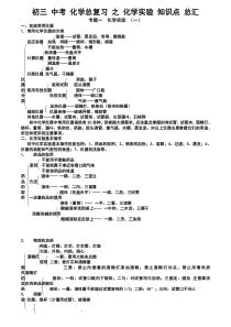 初三中考化学总复习之化学实验知识点总汇