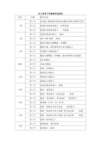 初三体育教学进度表