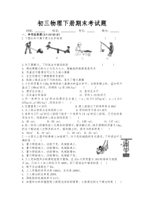 初三物理下册试题