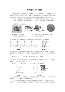 八年级物理下册期末复习(九章)附答案