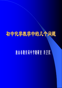 初中化学教学中的几个问题