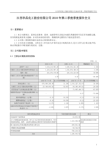 华昌化工：XXXX年第三季度报告全文