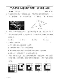 初中数学宁界初中八年级数学月考试题 (1)