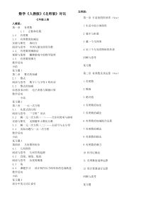 初中数学教材人教版与北师大对比