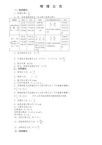 初中物理公式定理大全