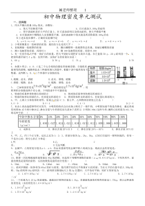 初中物理密度单元测试