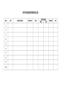 实验室仪器借用登记表