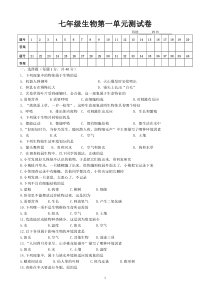 初中生物学七年级第一单元测试卷