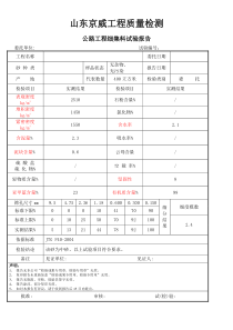 公路工程细集料试验报告