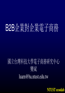 B2B企业对企业电子商务