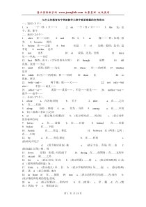 初中英语教学大纲中要求掌握的各类单词