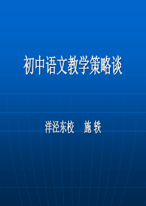 初中语文教学策略谈