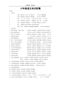 六年级语文基础知识积累汇总