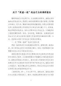 关于“两虚一逃”违法行为的调研报告