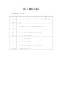 留守儿童帮扶记录表