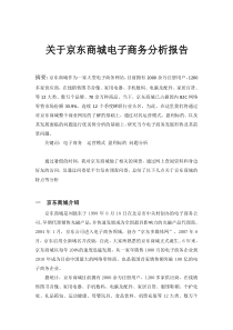 关于京东商城电子商务分析报告