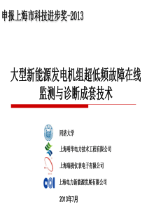 大型新能源发电机组超低频故障在线监测与诊断成套技术-