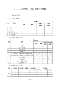 公司季度(月度)经营分析报告