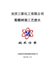 安庆市三彩化工有限公司酚醛树脂废水处理技术方案