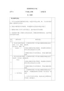 六年级上期体育教学单元计划