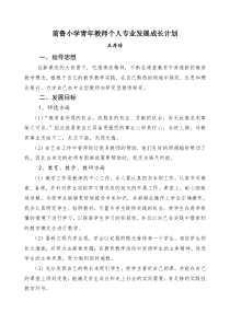 青年教师个人专业发展成长计划