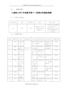 六年级数学下册期末检测题(有答案)