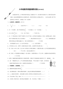 六年级数学质量调研试卷