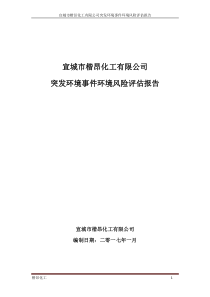 宣城市楷昂化工有限公司突发环境事件环境风险评估报告