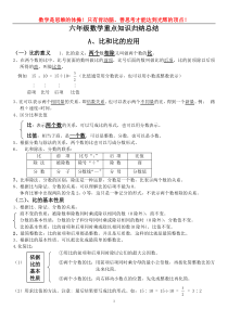 六年级数学重点知识归纳总结