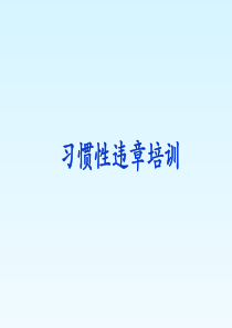 习惯性违章培训课件