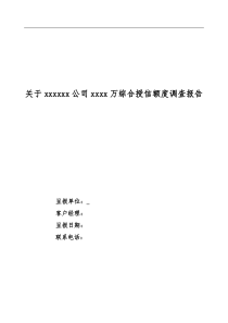 关于xxxxxx公司xxxx万综合授信额度调查报告