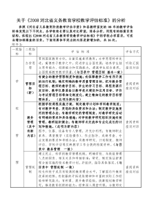 关于《2008河北省义务教育学校教学评估标准》的分析