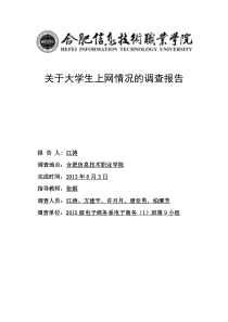 关于大学生上网情况的调查报告