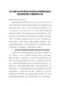 关于对邵北市农村信用合作社联合社风险等级达标及案件防控治理工作督查情况汇报