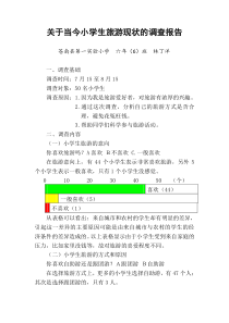 关于当今小学生旅游现状的调查报告