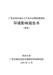 广西沿海石油化工产业中长期发展规划