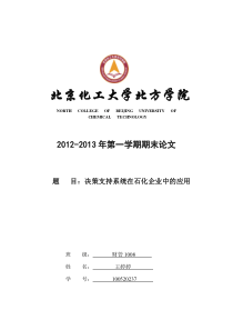 决策支持系统在石化企业中的应用