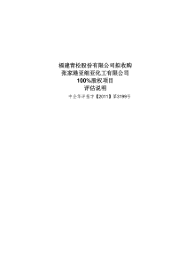 张家港亚细亚化工有限公司股权收购评估说明