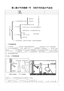 冷热不均引起大气运动导学案