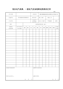 低压电气线路照明配电箱绝缘电阻测试记录