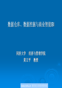 数据仓库、数据挖掘与商业智能BI