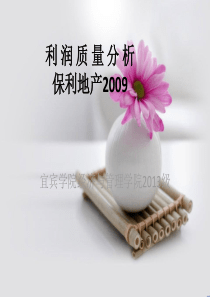 保利地产2009利润质量分析