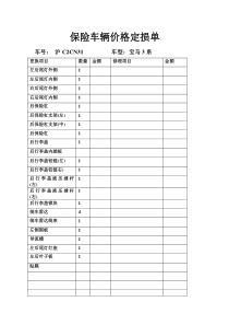 保险车辆价格定损单 - 副本