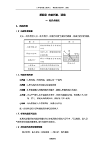 八年级物理上册光的折射透镜讲义