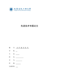 先进技术专题论文