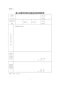 先进基层党组织优秀共产党员推荐表